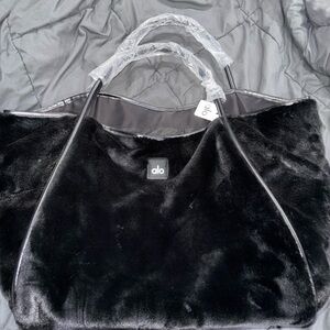 ALO Yoga Plush Black Tote Bag